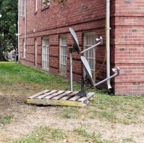 Stewart: Look, we just don't allow satellite dishes to be installed, they don't look good, and the installers always damage the roof or the brick.Satellite Dish Installer: