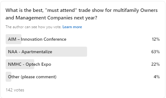 What is the best, "must attend" trade show for multifamily Owners and Management Companies next year?