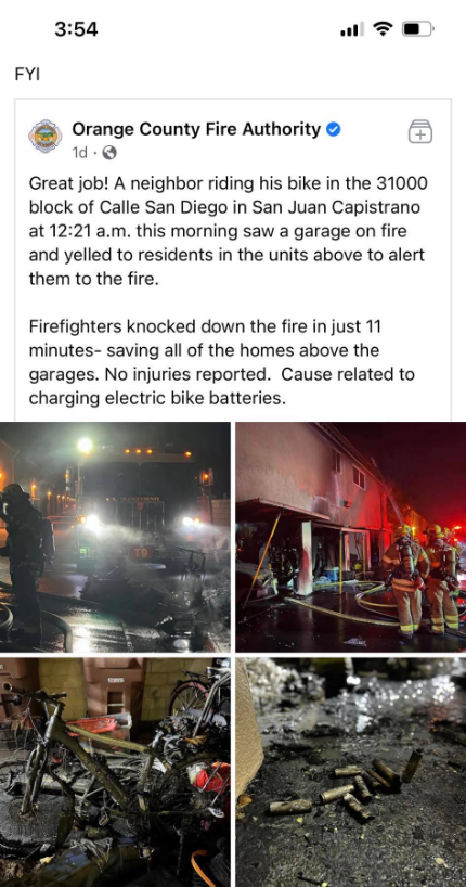 Has anyone made a lease revision to include verbiage on charging Electric bikes?  Scary they can cause this to happen. This is a concern for apartments. We require renters insurance which is a good step for liability.  What have you seen?