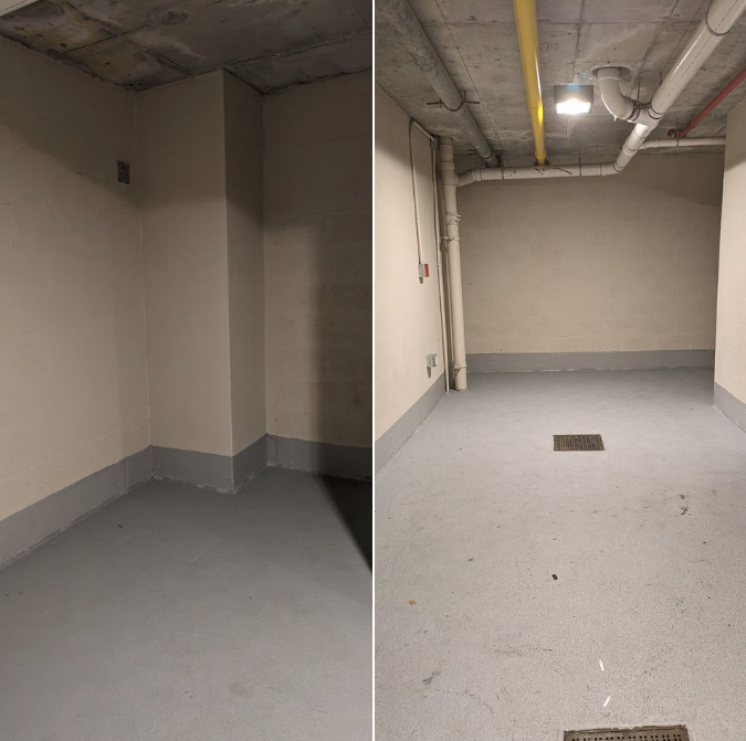 Does anyone have any suggestions of how we can improve this space? It's an elevator lobby in our garage. I thought about a seating area, but I don't want people really hanging out here. A dog wash station was not approved. We already have vending machines. Any other ideas for this space?