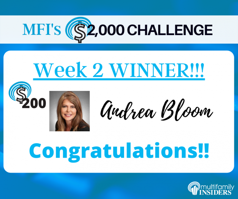 ???????????? ???????????????? ???????????? ???????????????? 2 ????????????????????????!! Congratulations @Andrea Bloom! I'll send you an email with information about claiming your $200 Prize!! This week, there's $300 on the line! So, don't miss your chance at it! It could be you next week!!